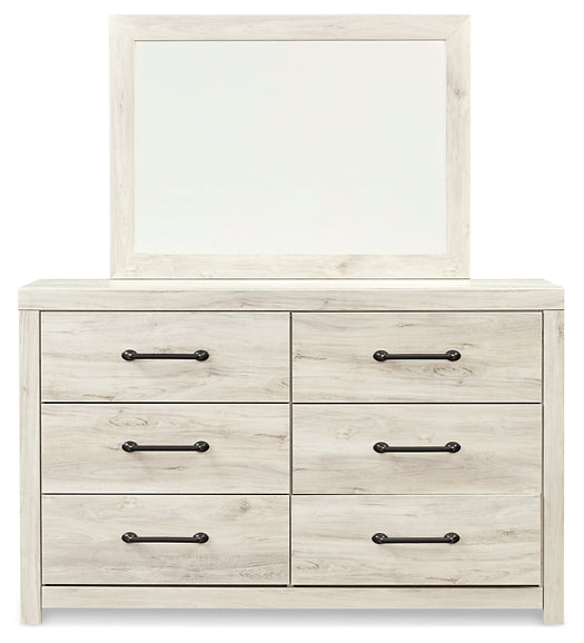Cambeck Panel Bed With 2 Storage Drawers With Mirrored Dresser, Chest And Nightstand