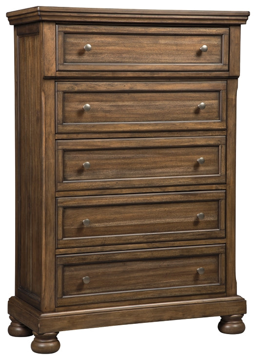 Flynnter Panel Bed With Mirrored Dresser, Chest And Nightstand