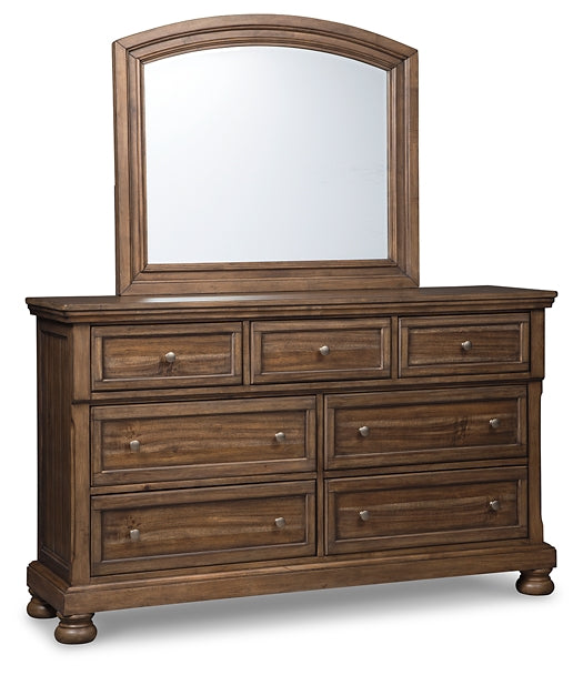 Flynnter Panel Bed With Mirrored Dresser, Chest And Nightstand