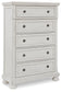 Robbinsdale Queen Panel Bed with Mirrored Dresser, Chest and 2 Nightstands