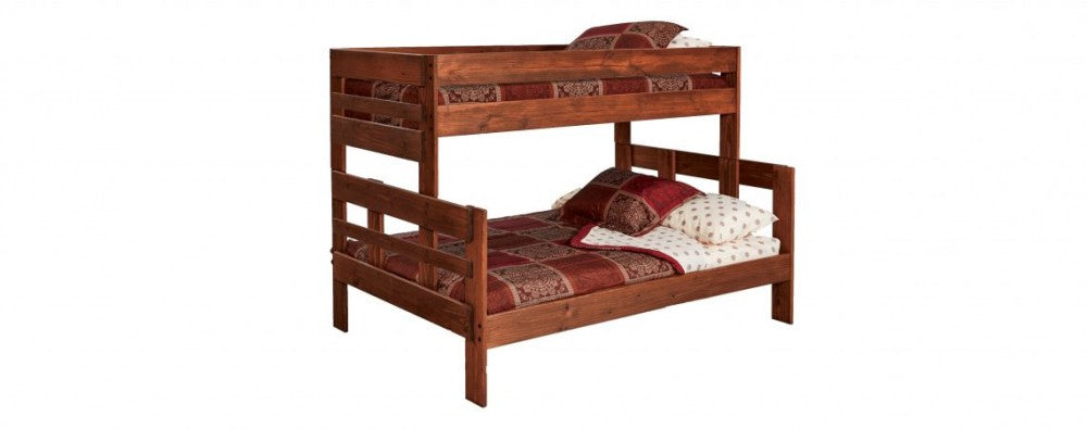 Twin/Full stackable Chestnut bunkbed- with mattresses