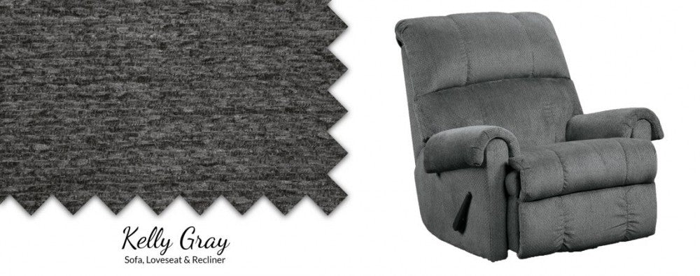 Kelly Rocker Recliner Gray,Bark,Chocolate