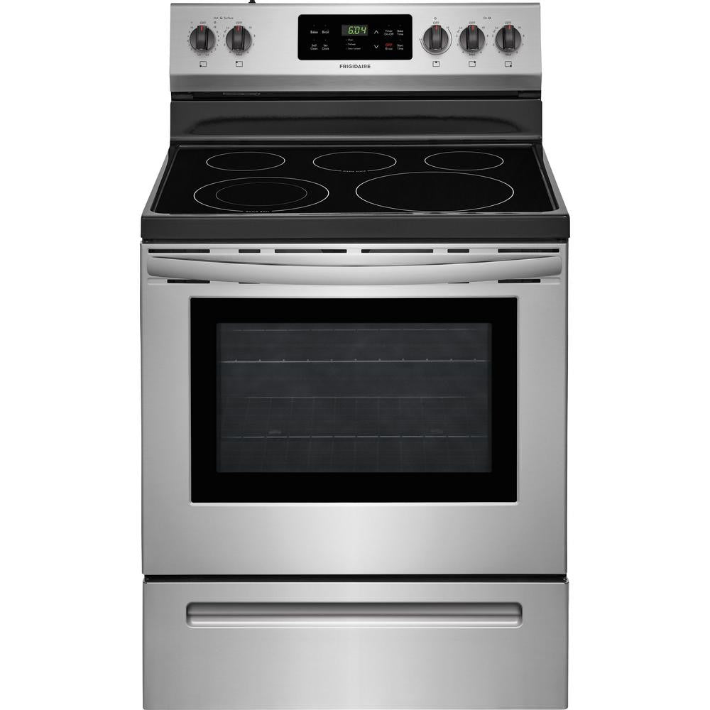Frigidaire 30 in 5.3 cu ft Electric smooth top range stainless, starting at $89.99 monthly