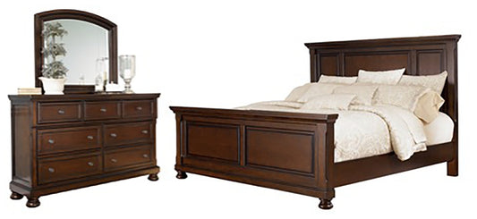 Porter  Panel Bed With Mirrored Dresser