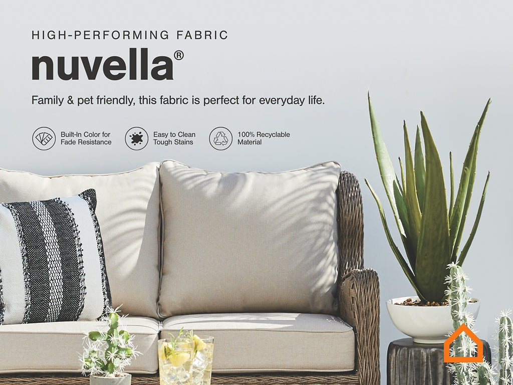 Visola Outdoor Sofa and Loveseat with 2 Lounge Chairs and End Table