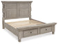Harrastone King Panel Bed with Mirrored Dresser