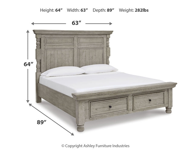 Harrastone Queen Panel Bed with Mirrored Dresser