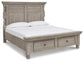 Harrastone California King Panel Bed with Mirrored Dresser, Chest and Nightstand