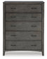 Montillan Queen Panel Bed with Mirrored Dresser, Chest and Nightstand