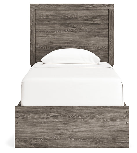 Ralinksi Twin Panel Bed with Mirrored Dresser, Chest and Nightstand